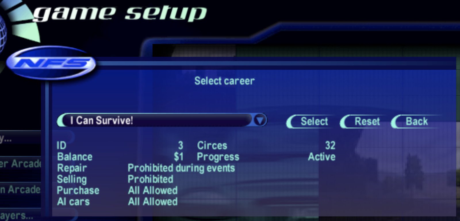 Career Select Dialog