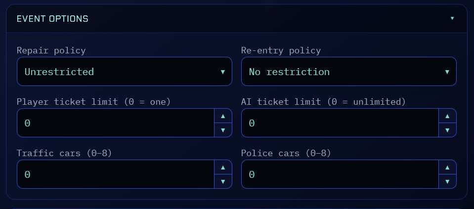 Event options