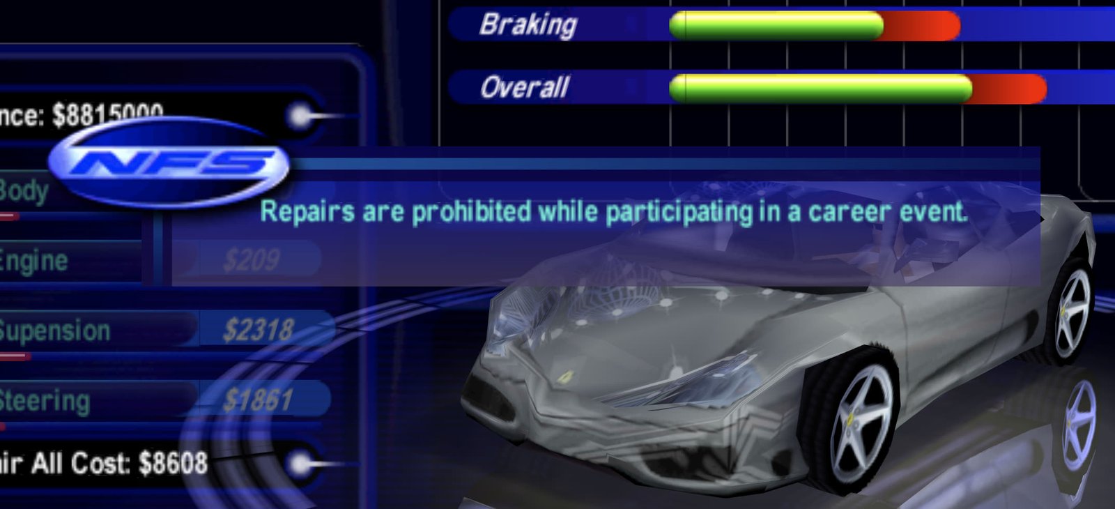 Repairs prohibited during an active event